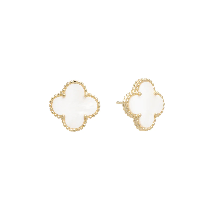 Mother of Pearl Clover Stud Earring
