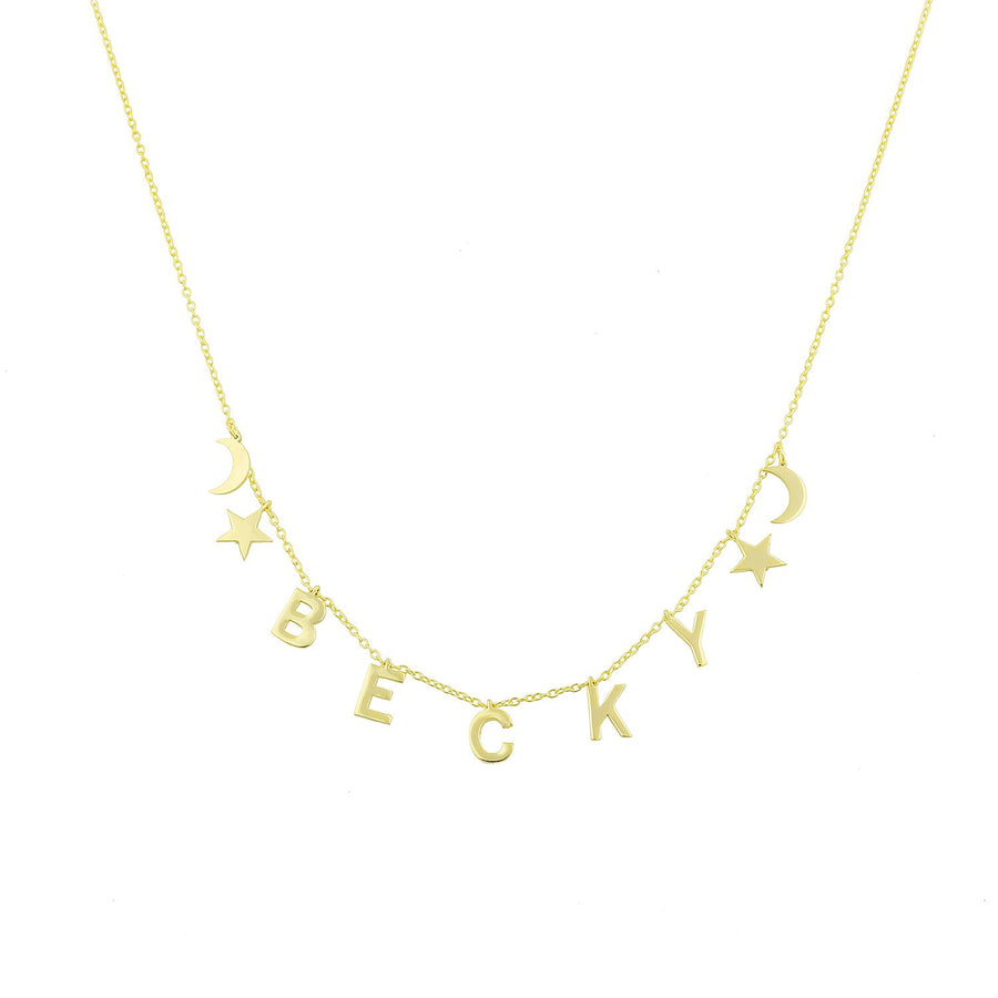 Celestial Dangling Name Necklace