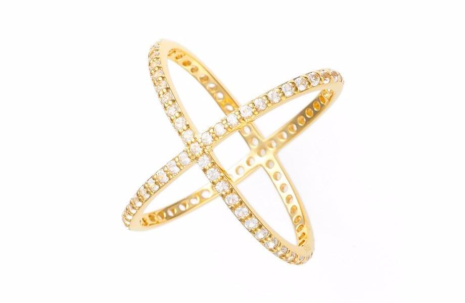 Criss Cross Ring - Yellow Gold – Alex Mika
