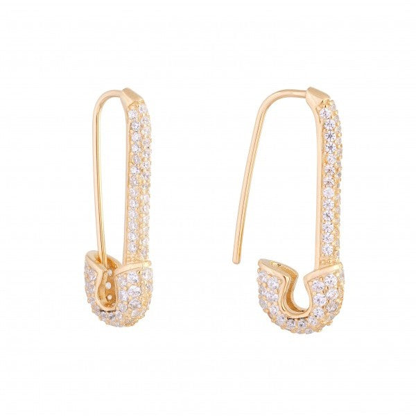 CZ Safety Pin Earring