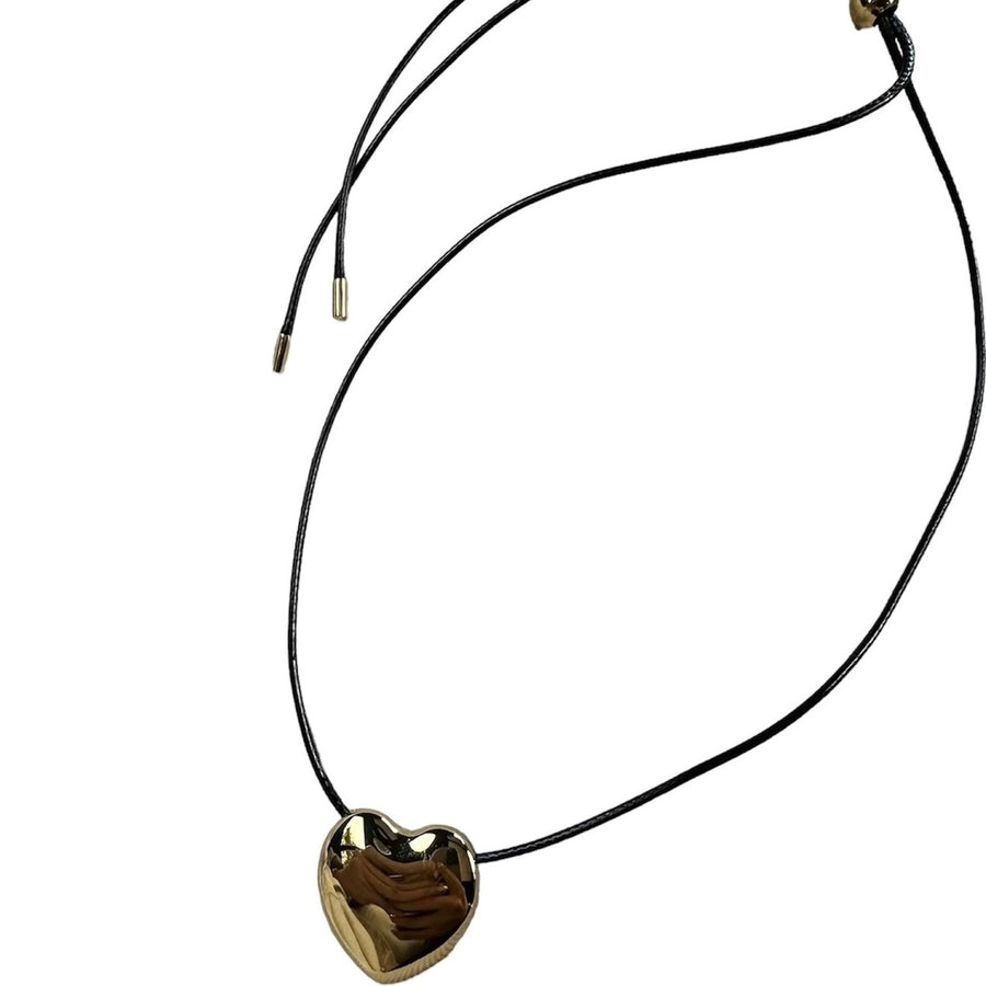 Leather Heart Choker  - Alex Mika Jewelry