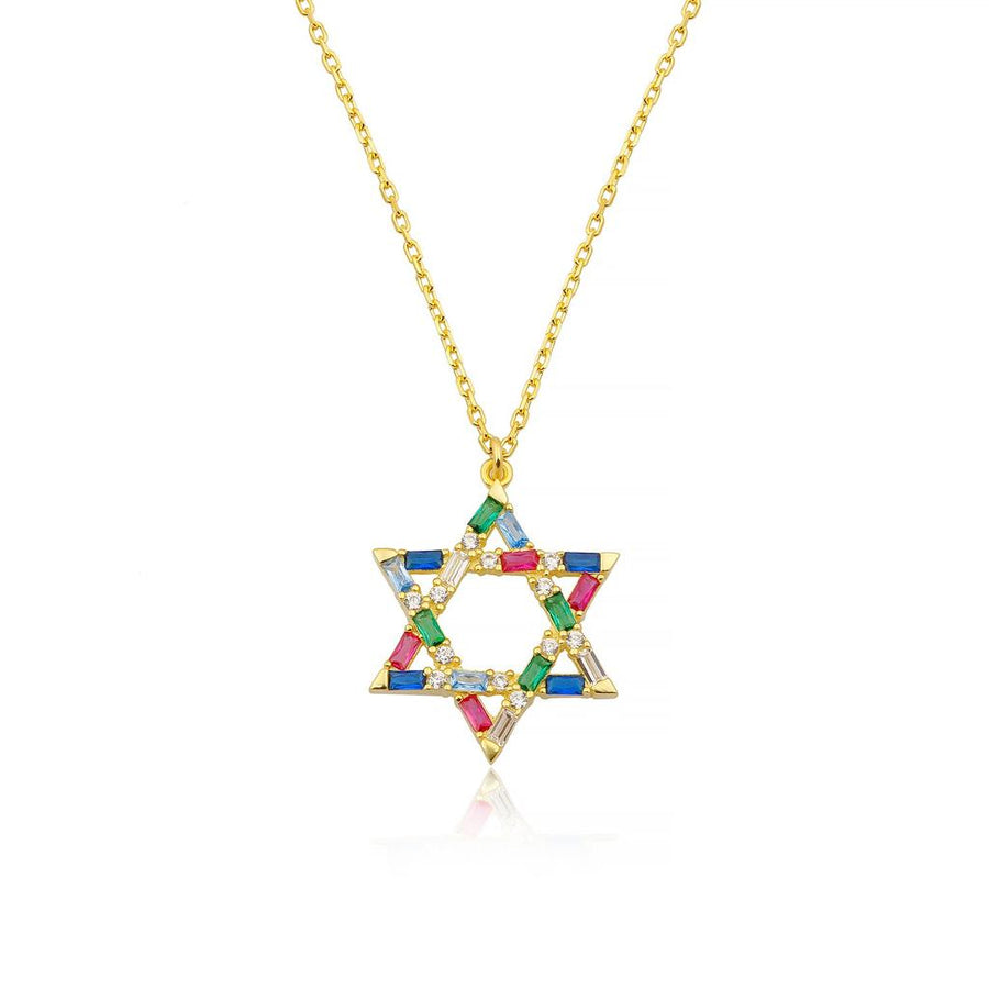 Gemstone Star of David Necklace Necklace - Alex Mika Jewelry