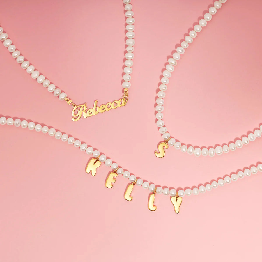 Bubble Name Pearl Necklace