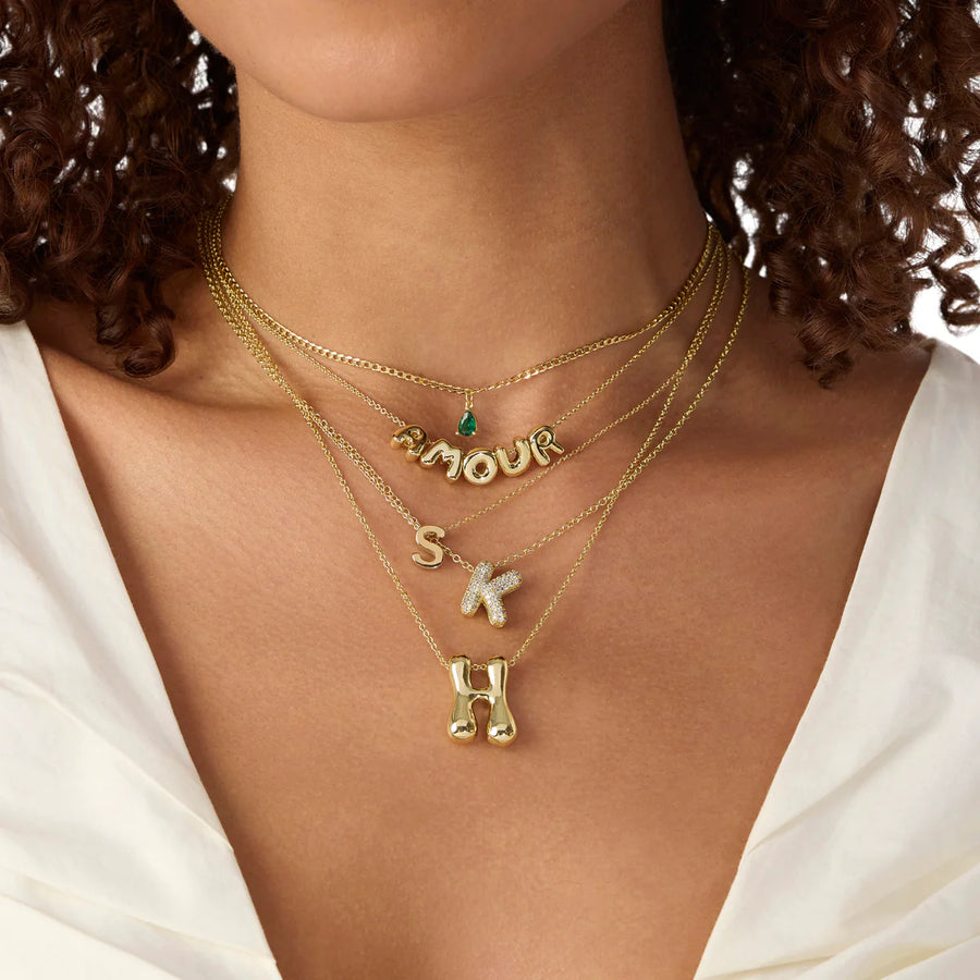 Bubble Letter Name Necklace