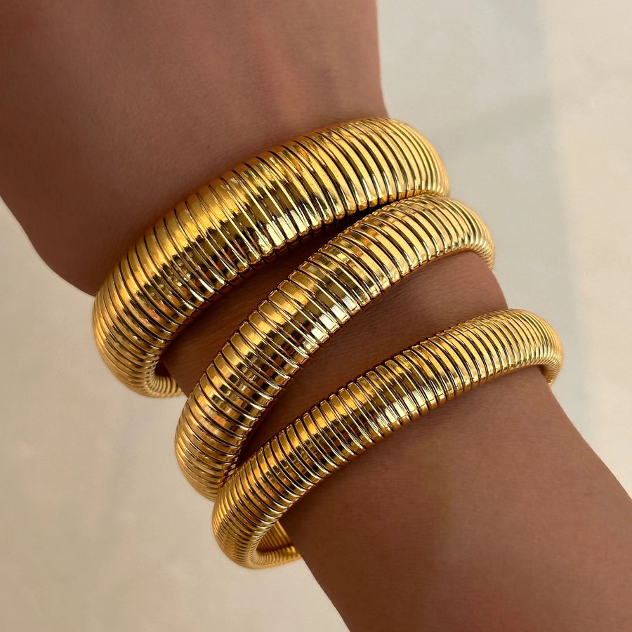 Thick Snake Bangle Bracelet - Alex Mika Jewelry