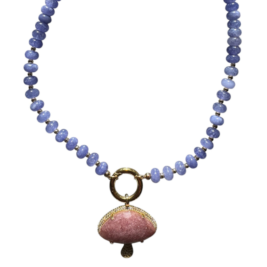 One-of-a-Kind Mushroom Gemstone Necklace