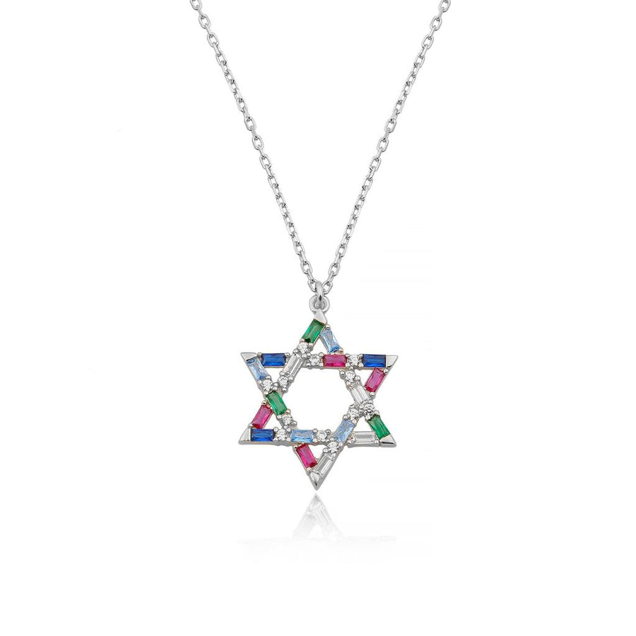Gemstone Star of David Necklace Necklace - Alex Mika Jewelry
