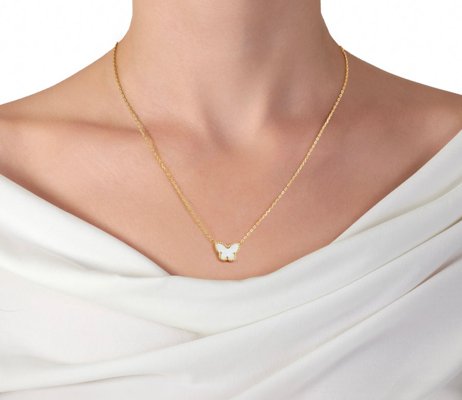 Chain Necklace Pearl Butterfly Necklace Pearl Butterfly Necklace