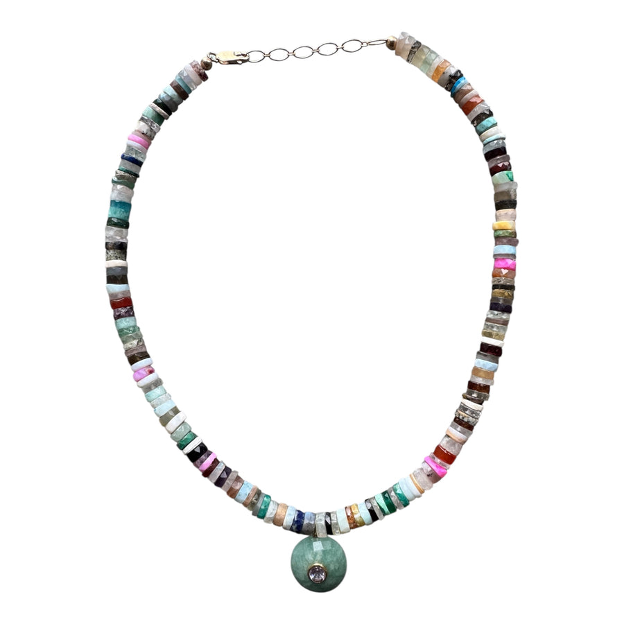 One-of-a-Kind Multicolor Semiprecious Turquoise Pendant Necklace