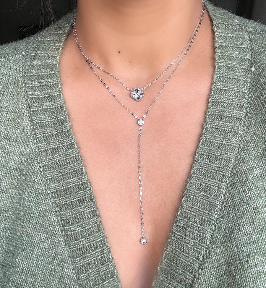 Textured Clover Necklace