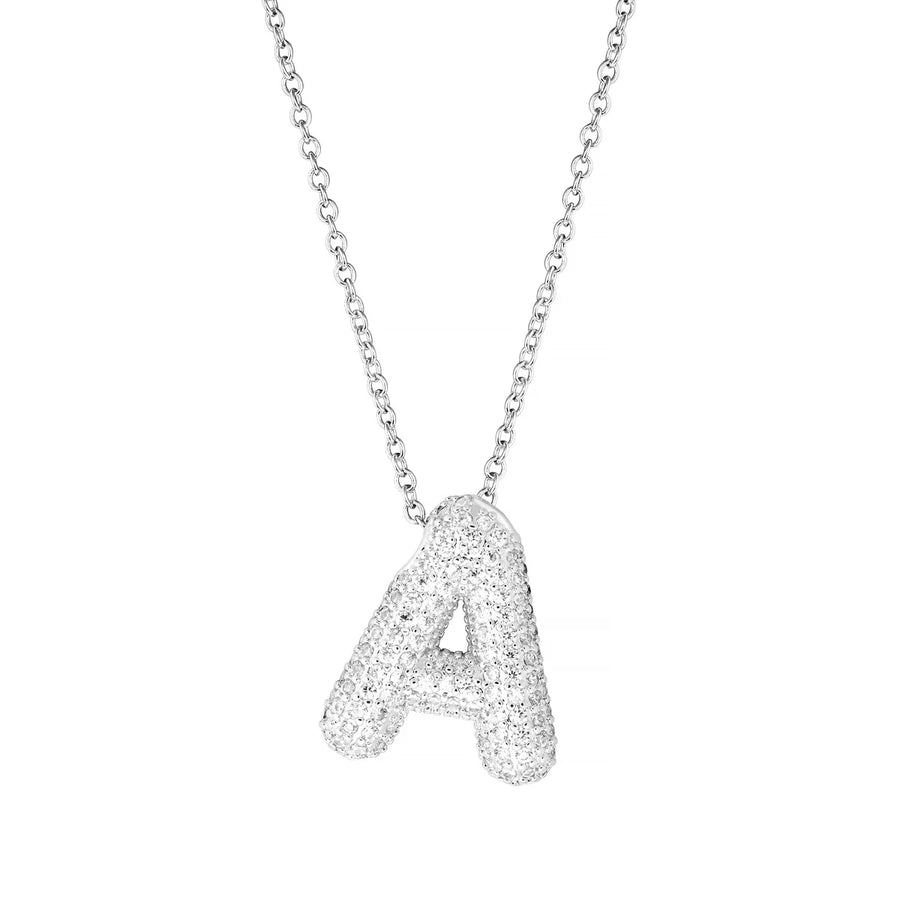 Pavé Bubble Initial Necklace