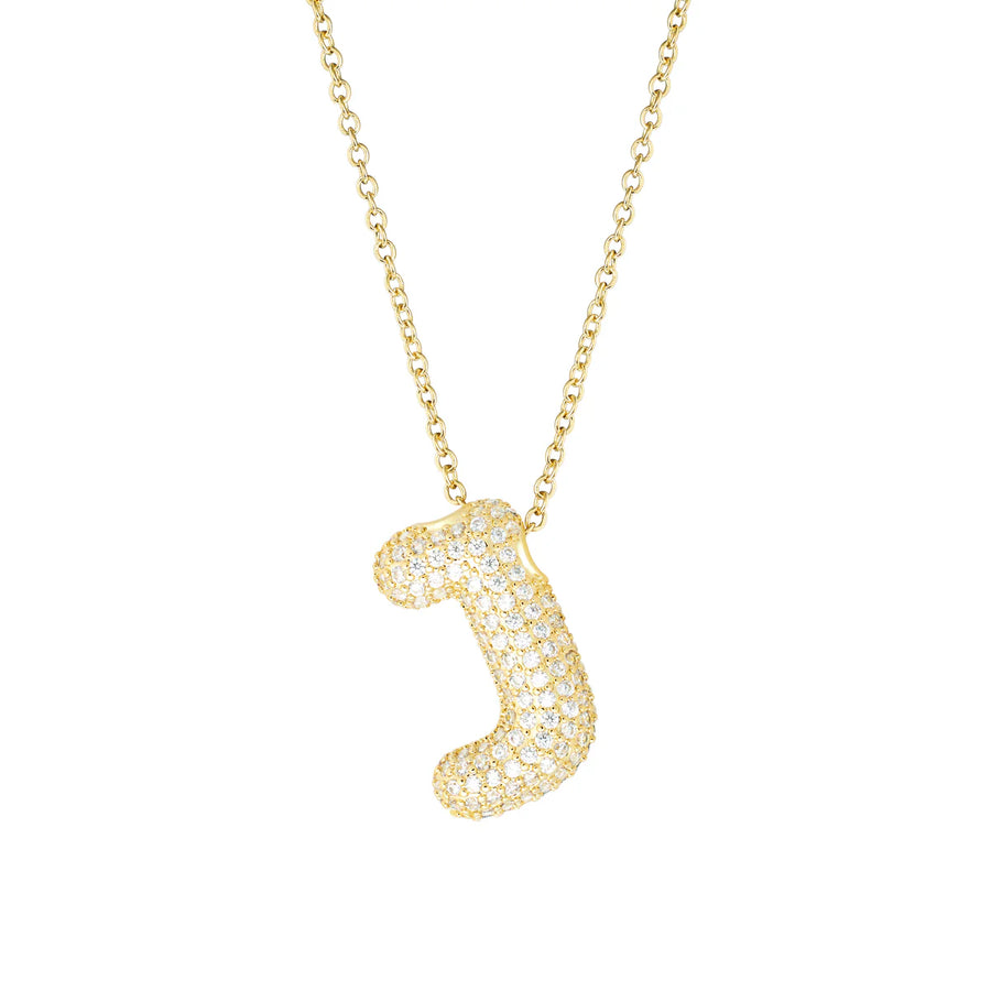 Pavé Bubble Initial Necklace