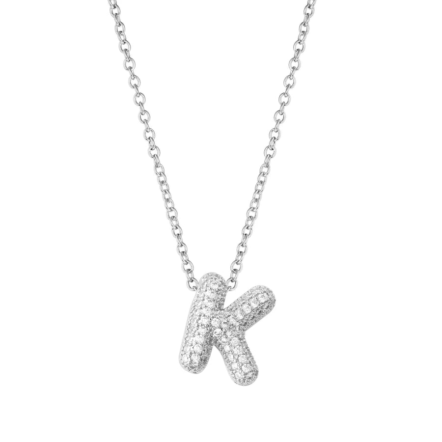 Pavé Bubble Initial Necklace