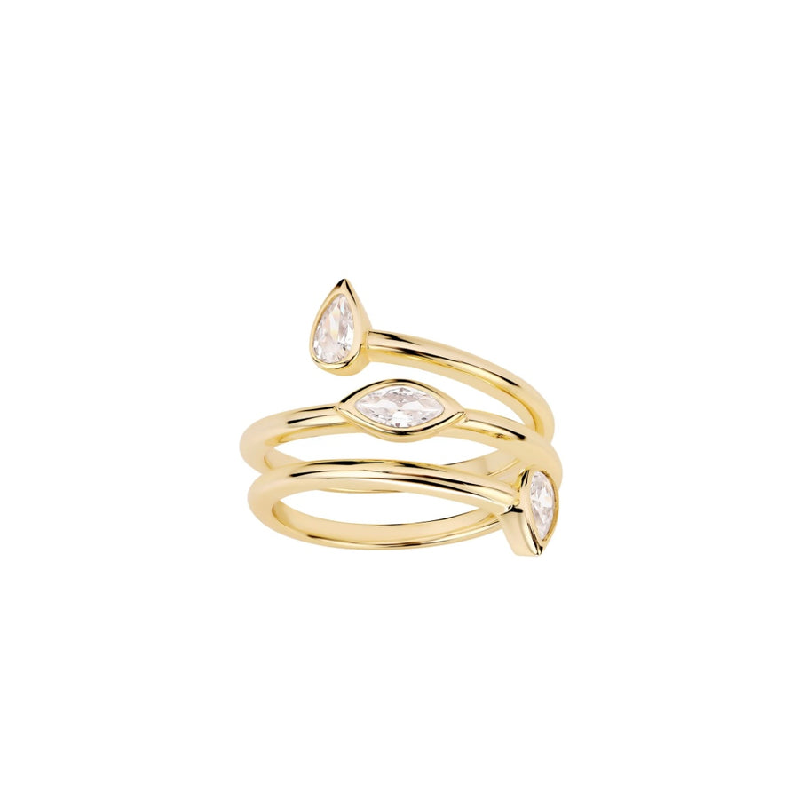 Triple Row Bezel Wrap Ring