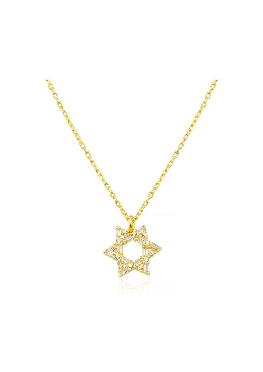 Golden Star of David Necklace Necklace - Alex Mika Jewelry