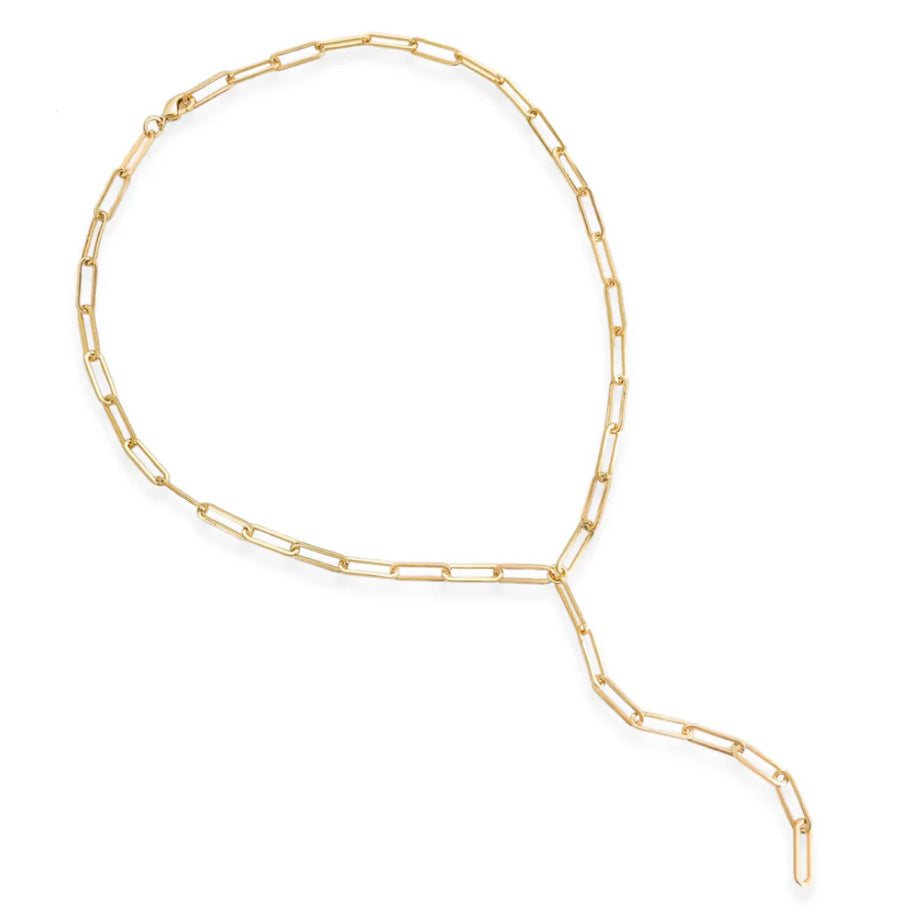 Paperclip Lariat Necklace Necklaces - Alex Mika Jewelry
