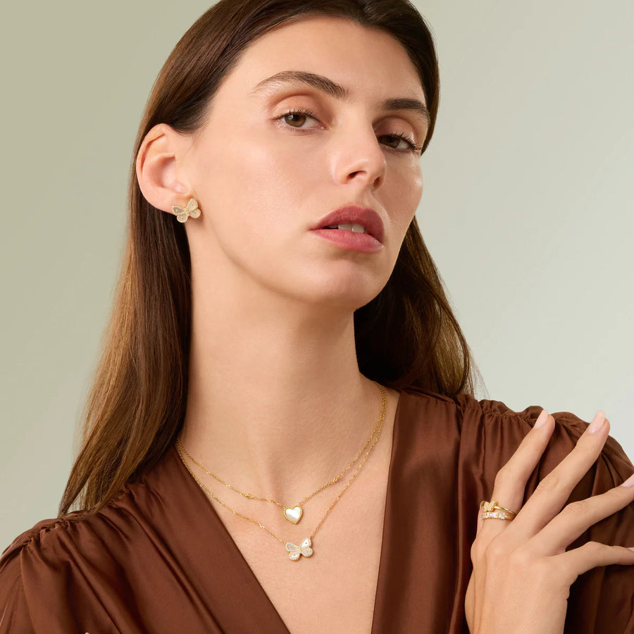 Pavé Pearl Butterfly Necklace