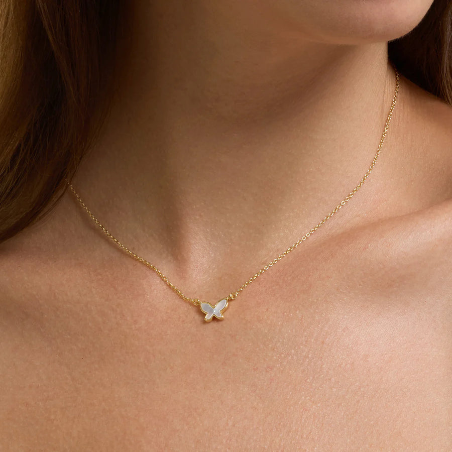 Mini Pearl Butterfly Necklace