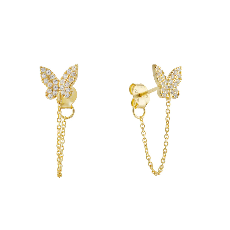 Butterfly Chain Earring Earring - Alex Mika Jewelry