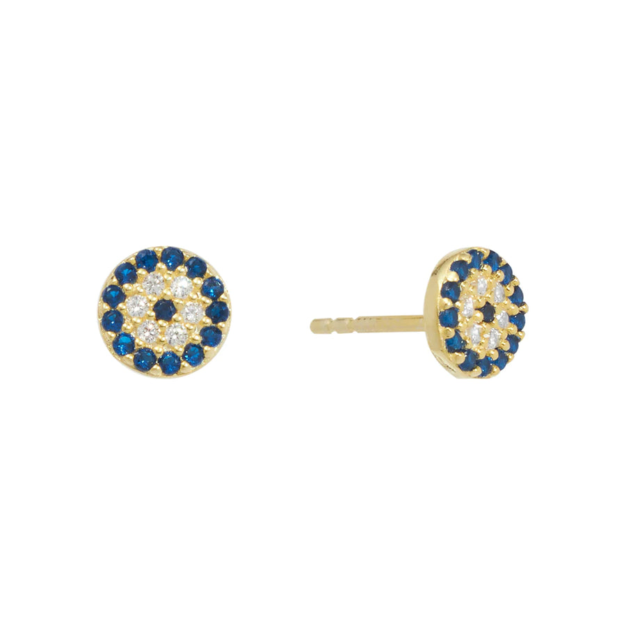 Mini Round Evil Eye Stud Earring Earring - Alex Mika Jewelry