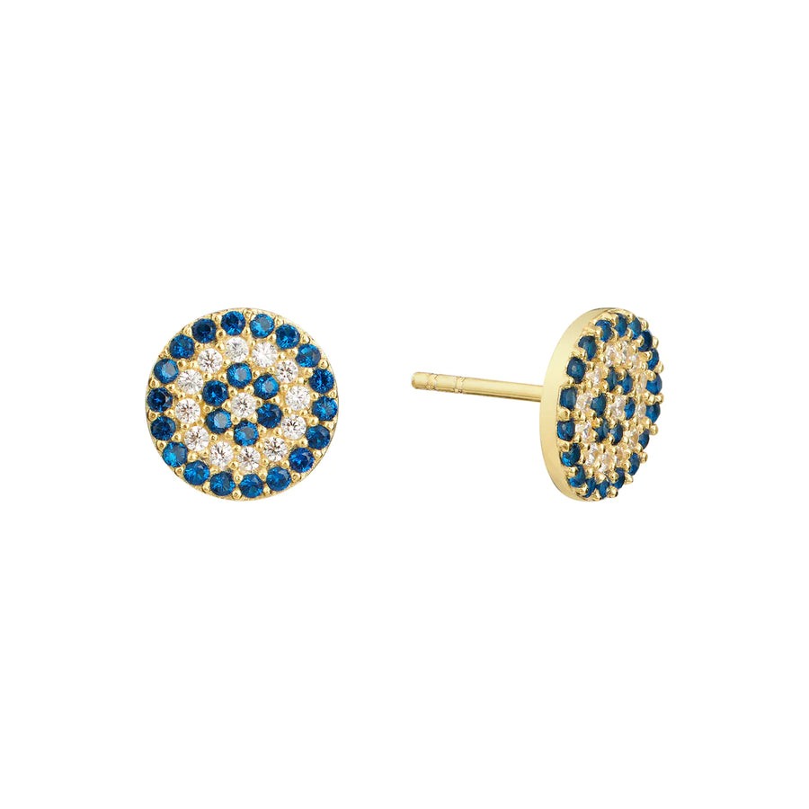 Round Evil Eye Stud Earring Earring - Alex Mika Jewelry