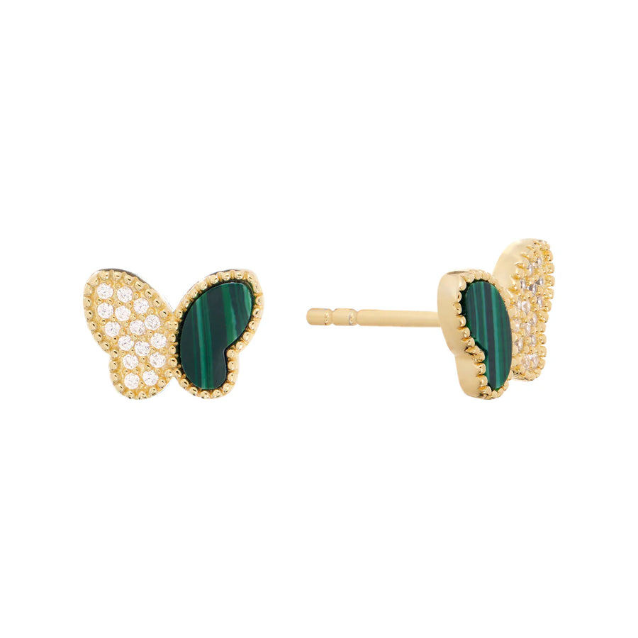 Pavé Pearl Butterfly Stud Earring