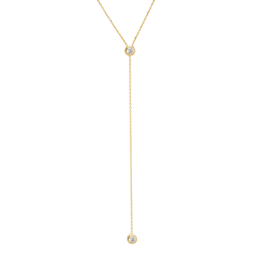 Double Circle Lariat Necklace - Alex Mika Jewelry