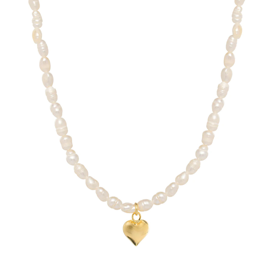 Pearls Heart Necklace Necklace - Alex Mika Jewelry