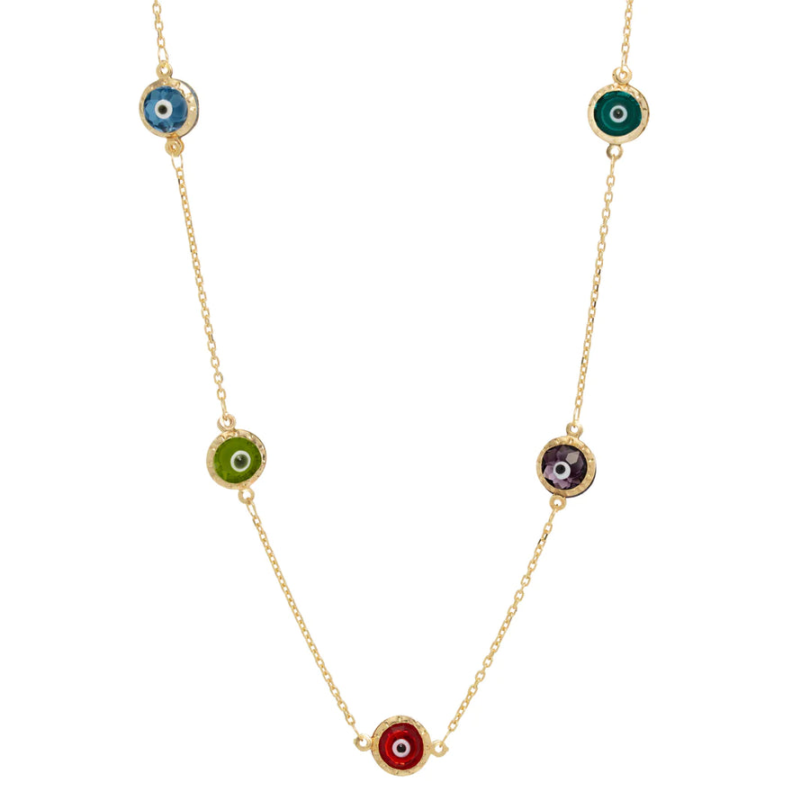 Multi Color Evil Eye Necklace