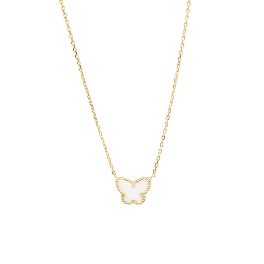Mother of Pearl Butterfly Necklace Necklace - Alex Mika Jewelry