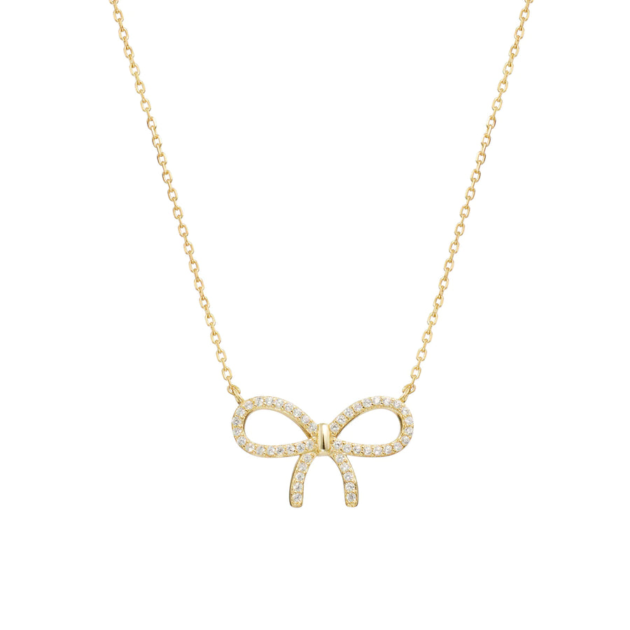 Pavé Bow Necklace Necklace - Alex Mika Jewelry