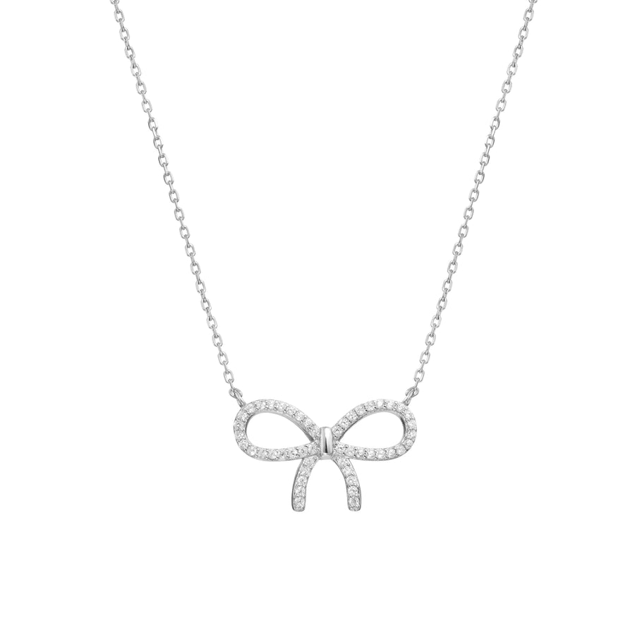 Pavé Bow Necklace Necklace - Alex Mika Jewelry