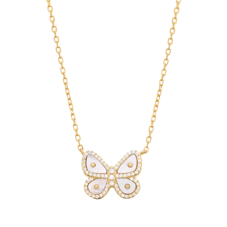 Pavé Pearl Butterfly Necklace