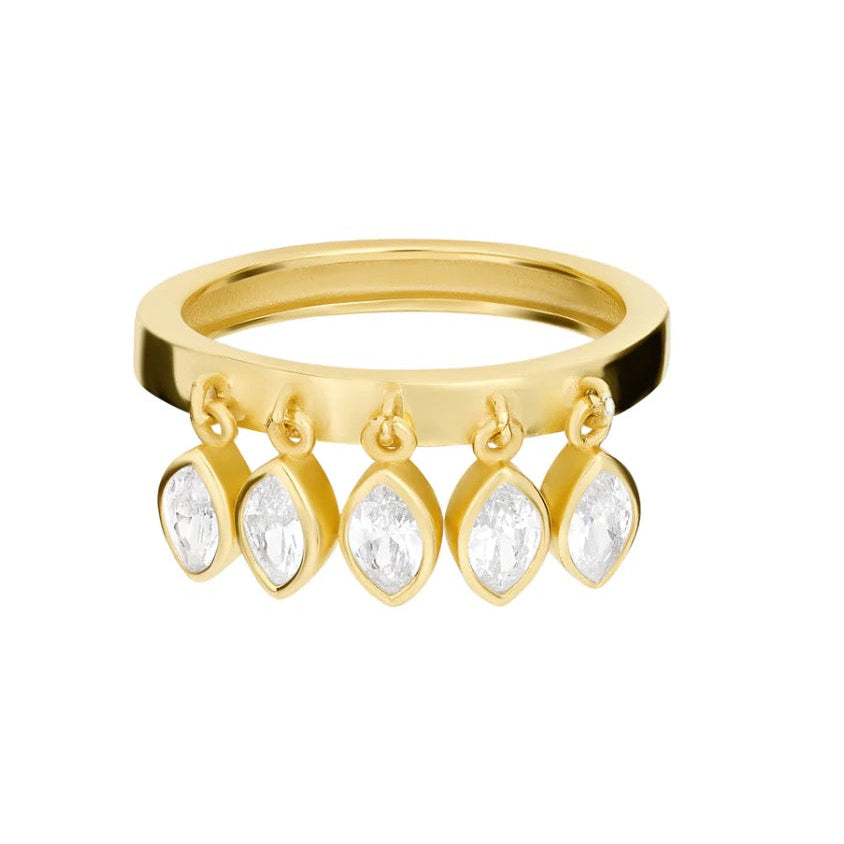 Hanging Bezel Drop Ring