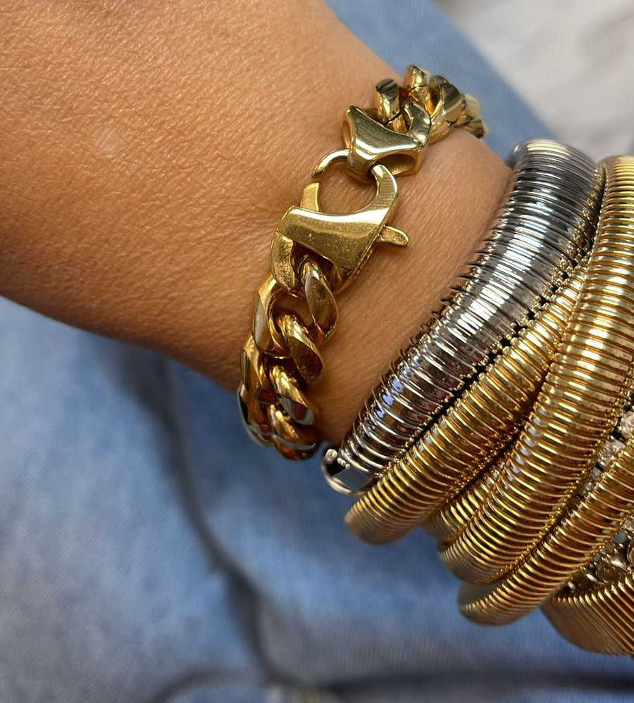 Thick Snake Bangle Bracelet - Alex Mika Jewelry
