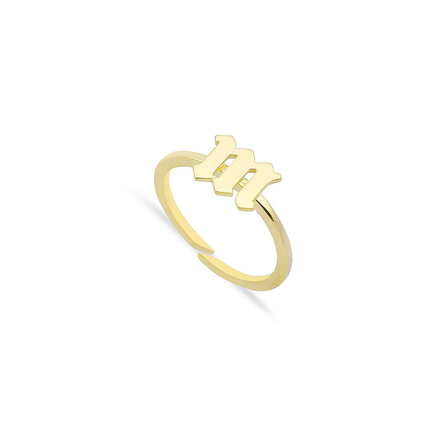 Adjustable Gothic Initial Ring