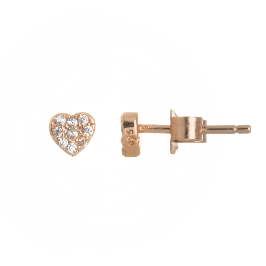 Heart CZ Studs Earring - Alex Mika Jewelry