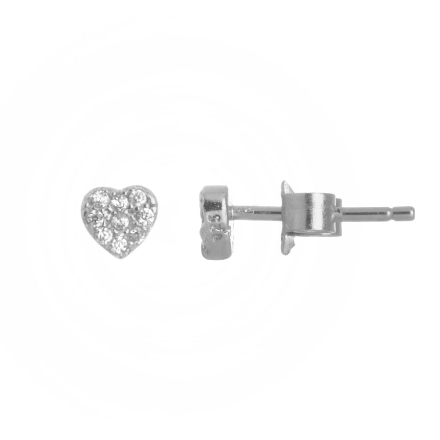 Heart CZ Studs Earring - Alex Mika Jewelry