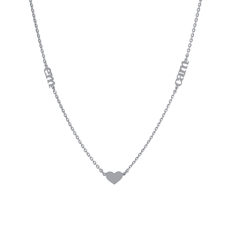 Double Name Heart Necklace Necklace - Alex Mika Jewelry