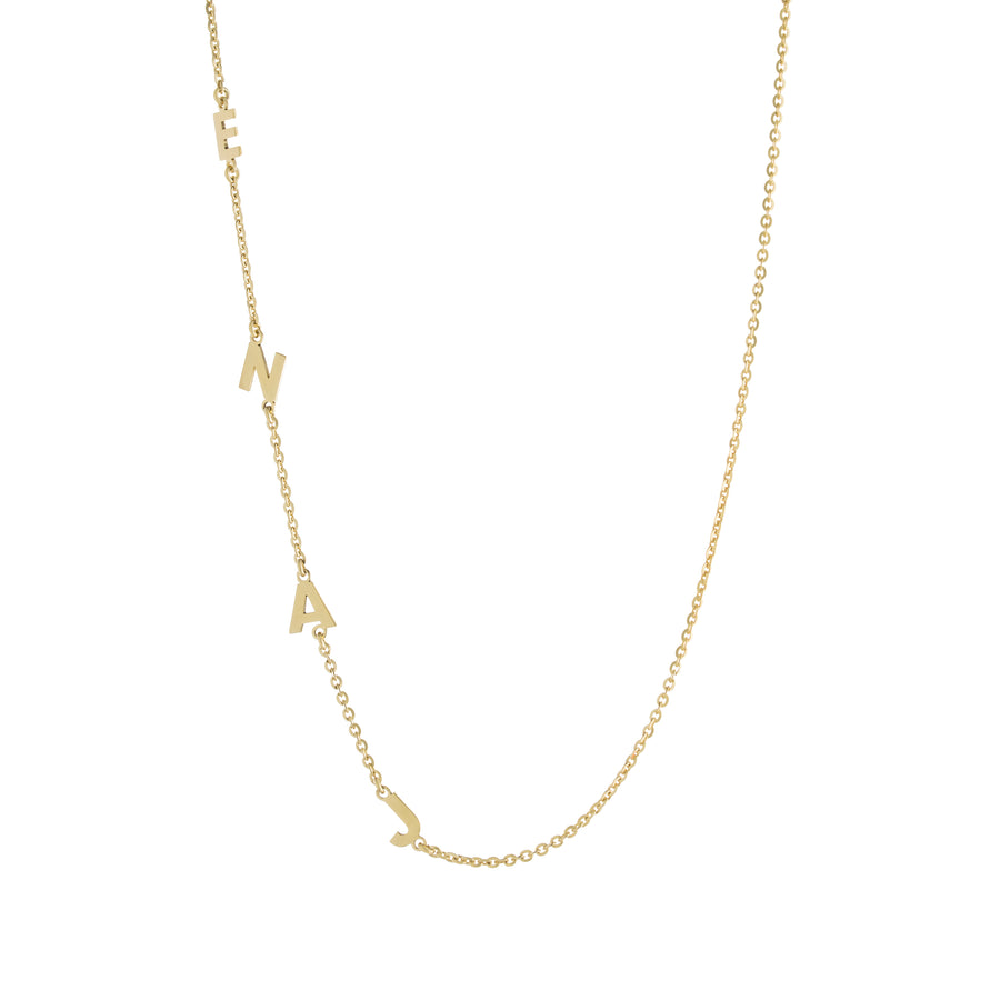 Smooth Asymmetrical Initial Necklace Alex Mika Jewelry