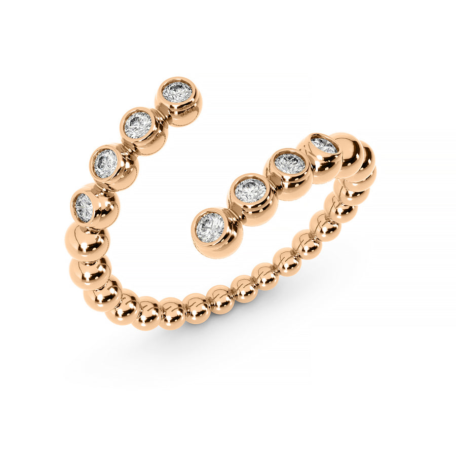 14K Diamond Ball Wrap Ring Rings - Alex Mika Jewelry