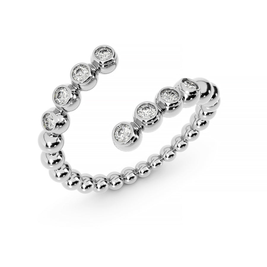 14K Diamond Ball Wrap Ring Rings - Alex Mika Jewelry