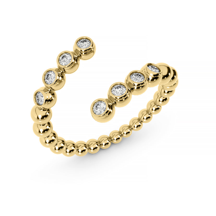 14K Diamond Ball Wrap Ring Rings - Alex Mika Jewelry