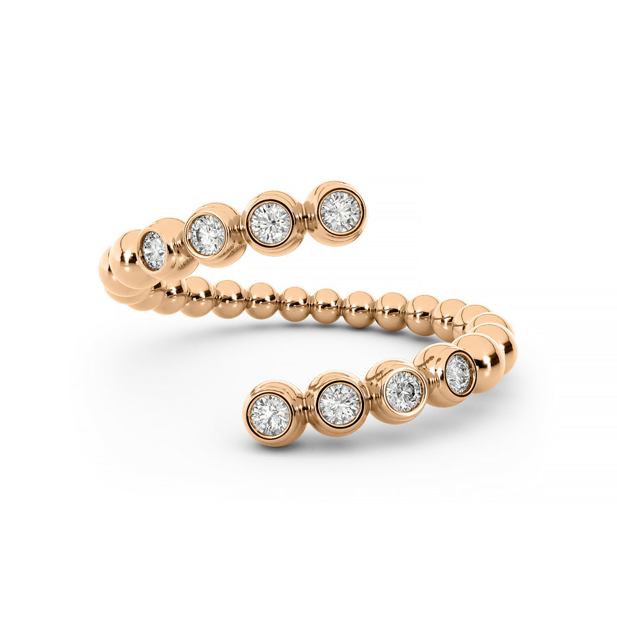 14K Diamond Ball Wrap Ring