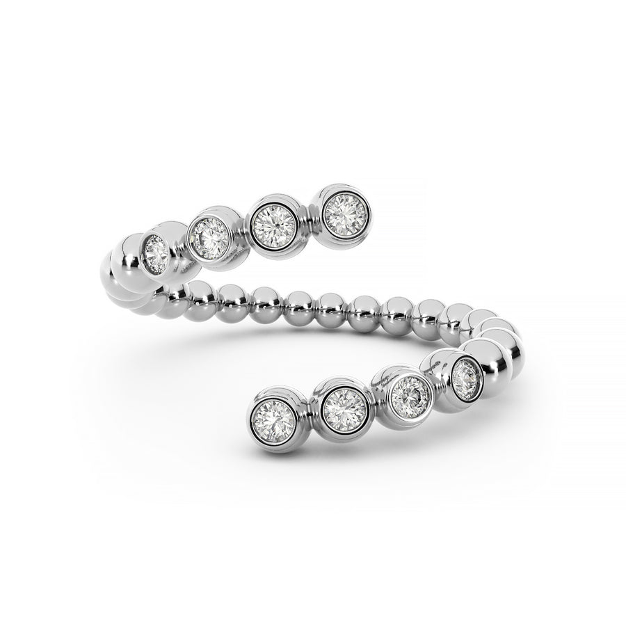 14K Diamond Ball Wrap Ring Rings - Alex Mika Jewelry