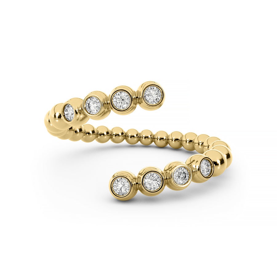 14K Diamond Ball Wrap Ring Rings - Alex Mika Jewelry