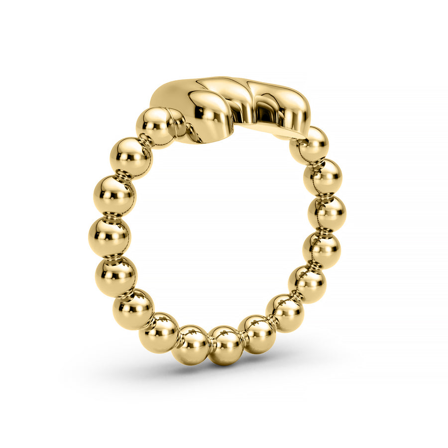 14K Bubble Initial Ball Ring