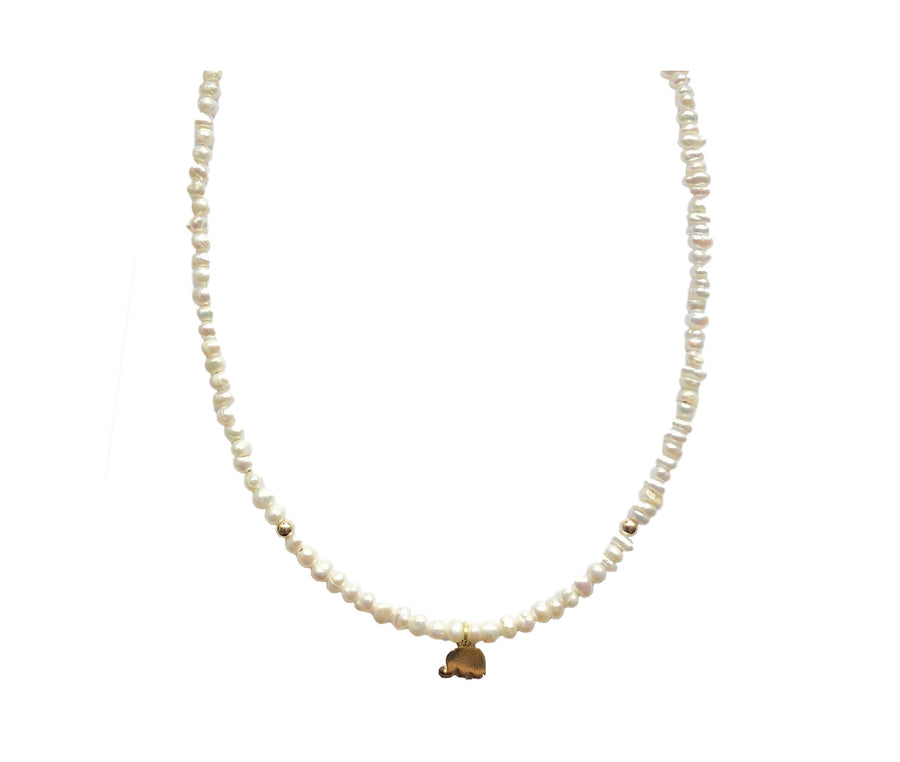 Elephant Pearl Choker Necklace - Alex Mika Jewelry