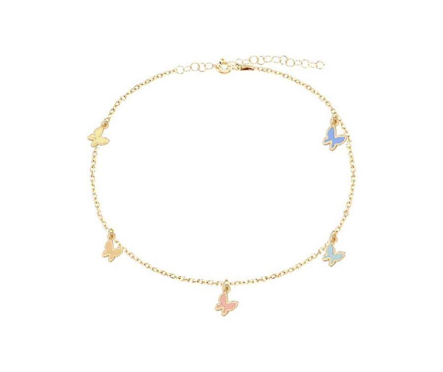 Enamel Butterfly Anklet