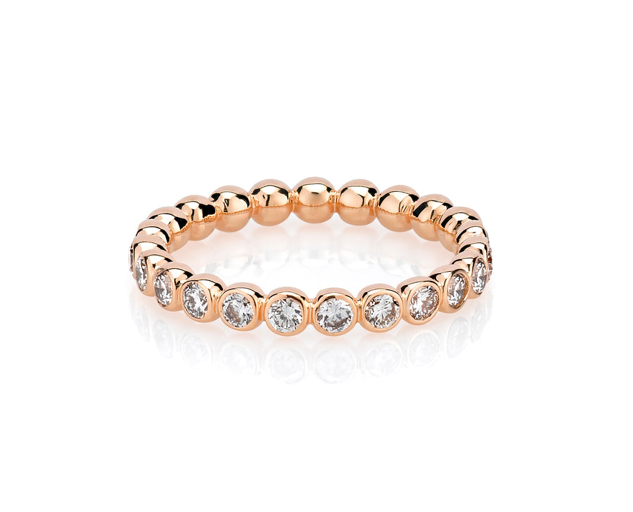 14K Halfway Diamond Ball Ring